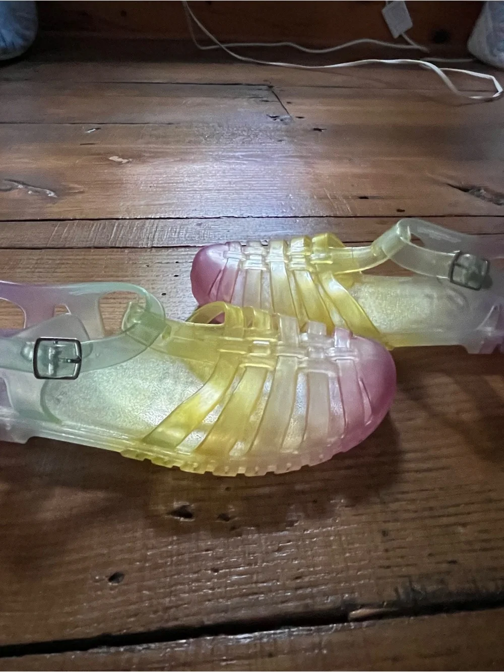 Cat & Jack Pink and Yellow Ombre Jelly Sandals